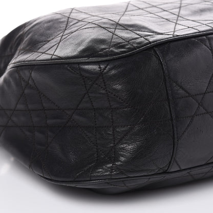 Christian Dior Lambskin Cannage Drawstring Bag Black 6 of 18