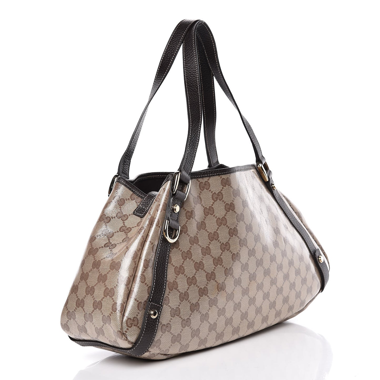 Crystal Monogram Medium Abbey Shoulder Bag Dark Brown