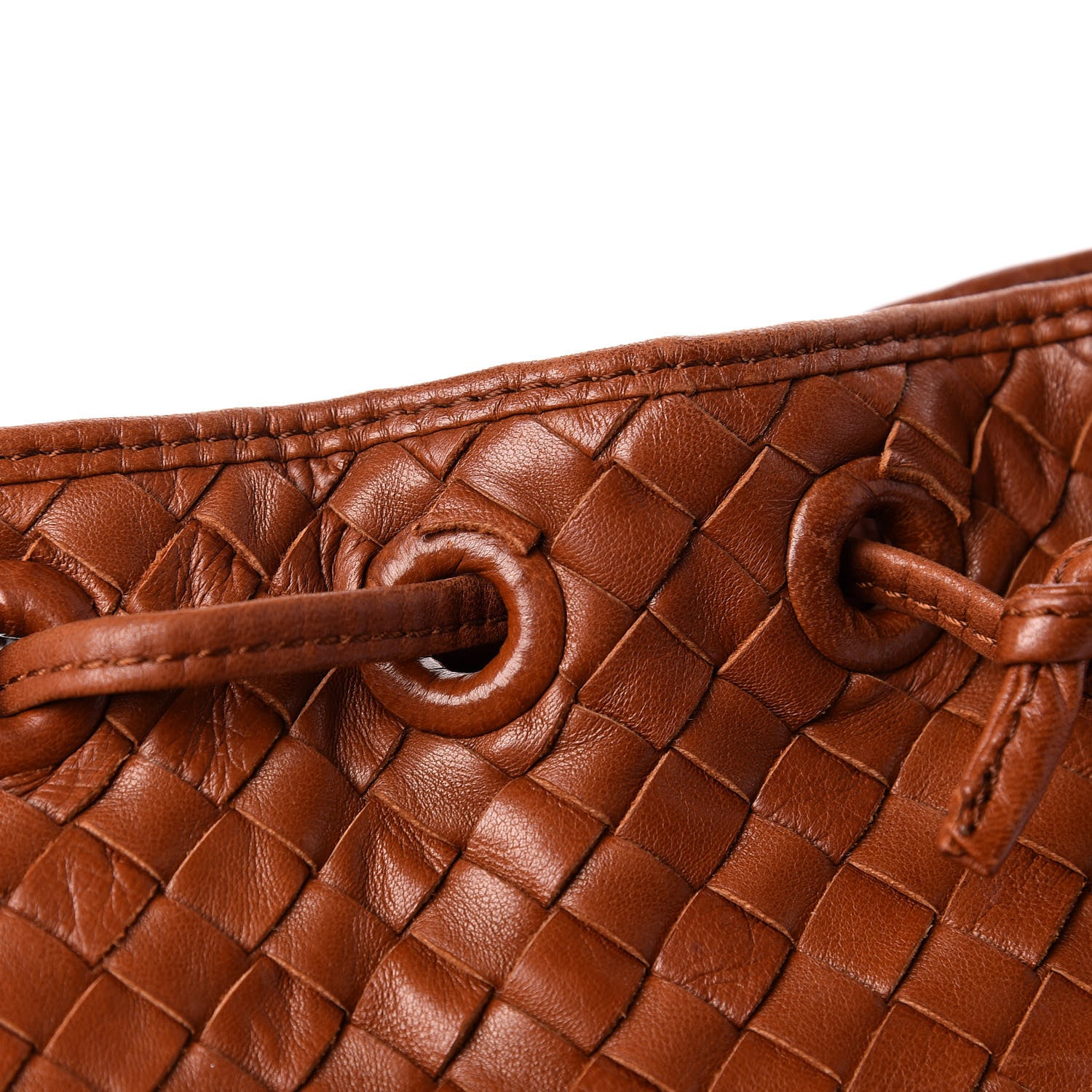 Bottega Veneta Nappa Intrecciato Drawstring Bucket Bag Tan 14 of 19