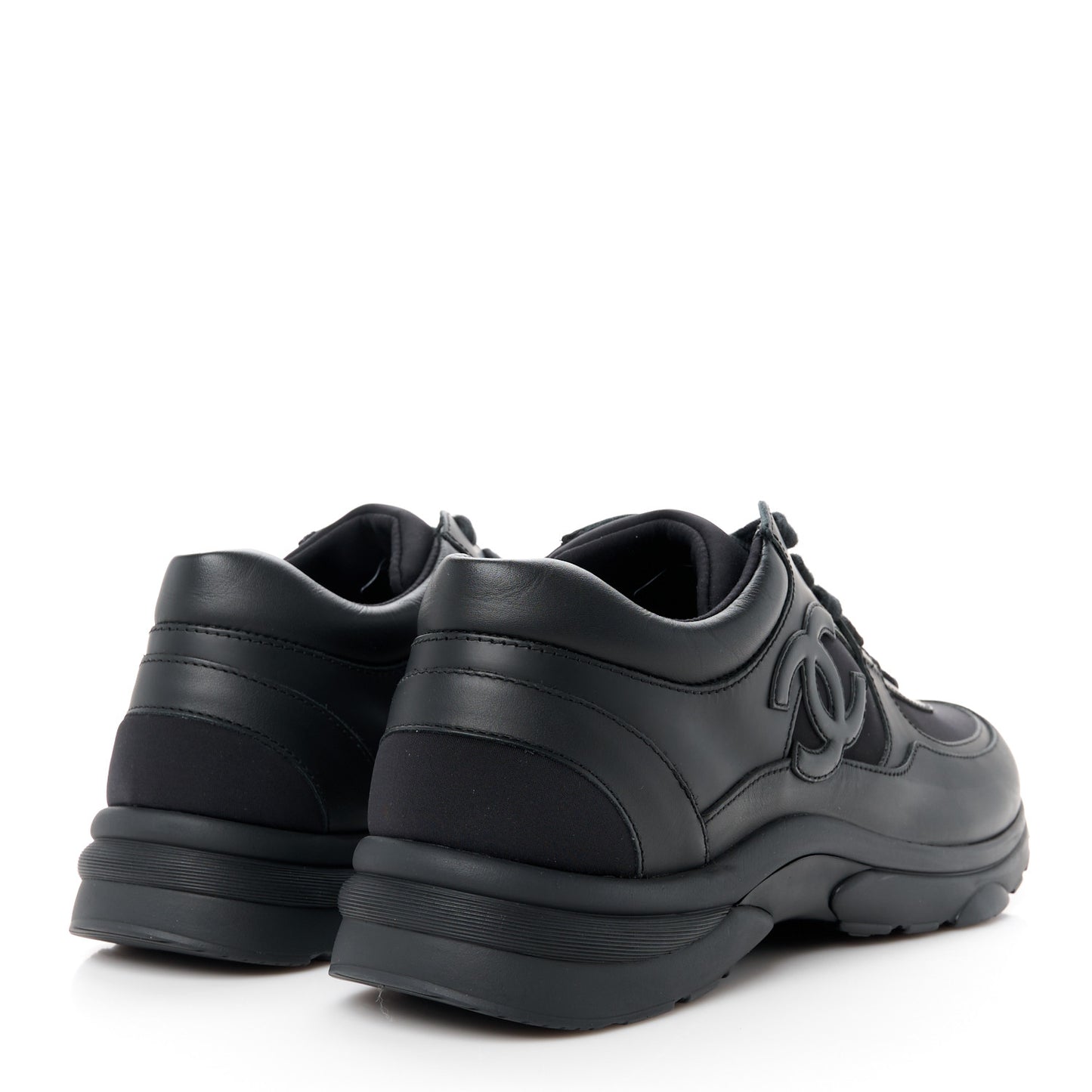 Lambskin Fabric CC Uniform Mens Sneakers 44 Black