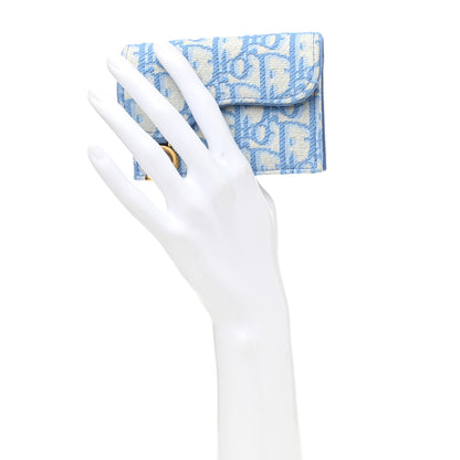 Christian Dior Oblique Saddle Card Holder Cornflower Blue 2 of 7