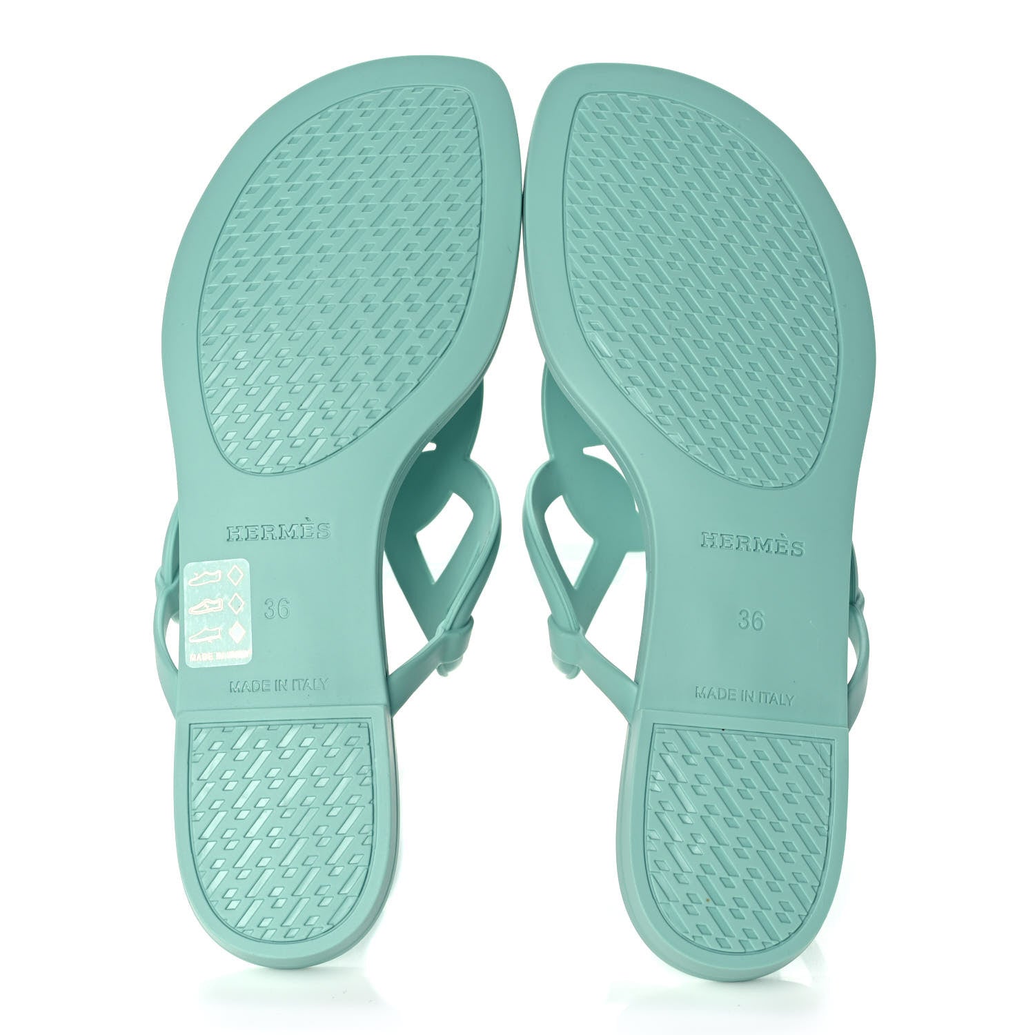 Hermes Rubber Womens Egerie Sandals 36 Vert Embrun 5 of 7
