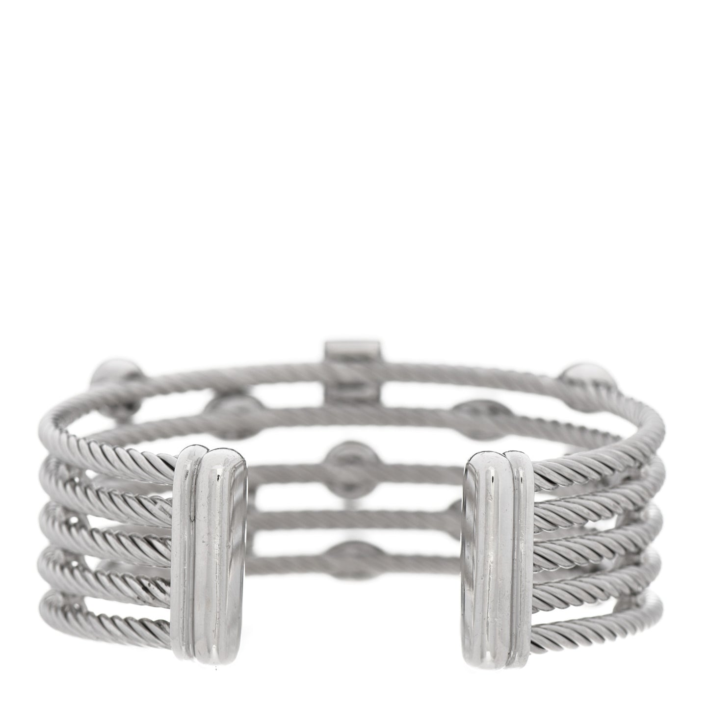 Sterling Silver Diamond Five Row Confetti Cuff Bracelet