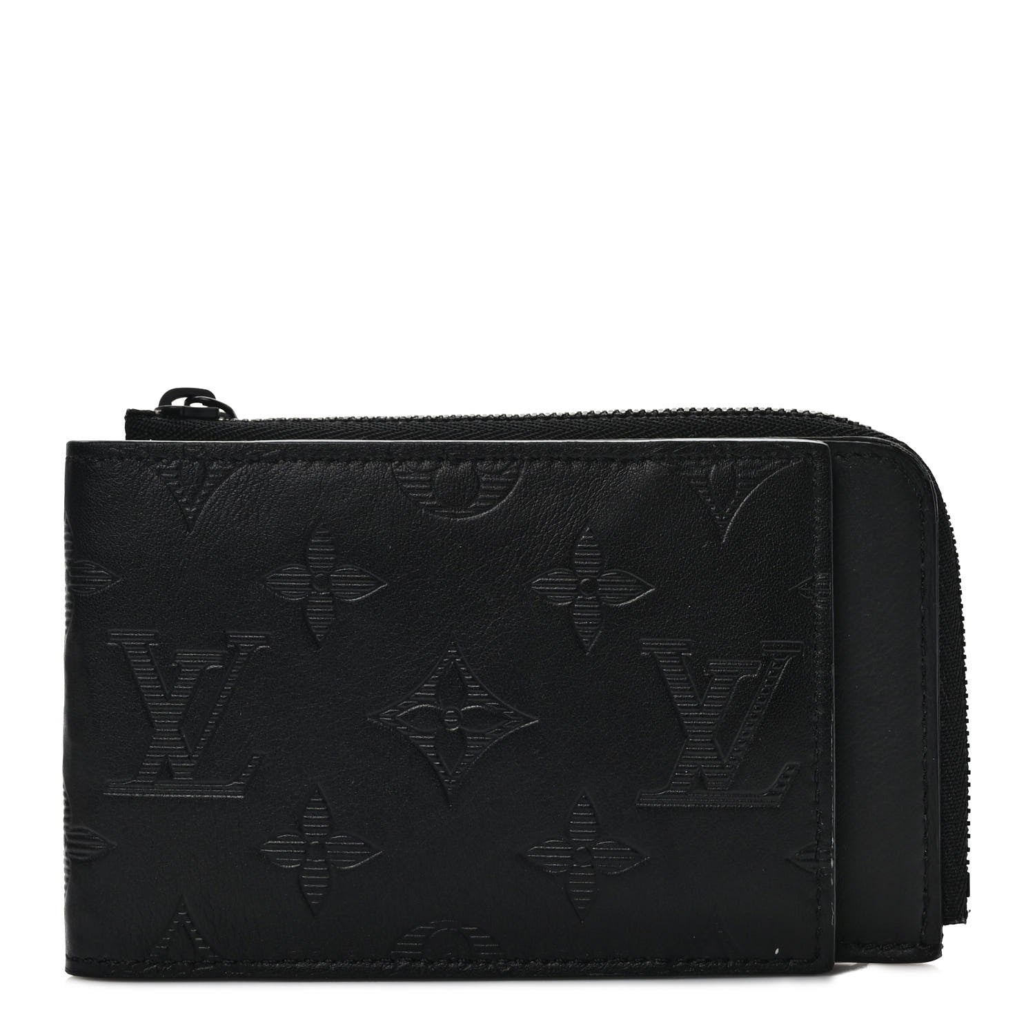 Louis Vuitton Calfskin Monogram Shadow Hybrid Wallet Black 1 of 7