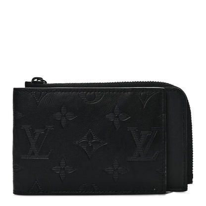 Louis Vuitton Calfskin Monogram Shadow Hybrid Wallet Black 1 of 7