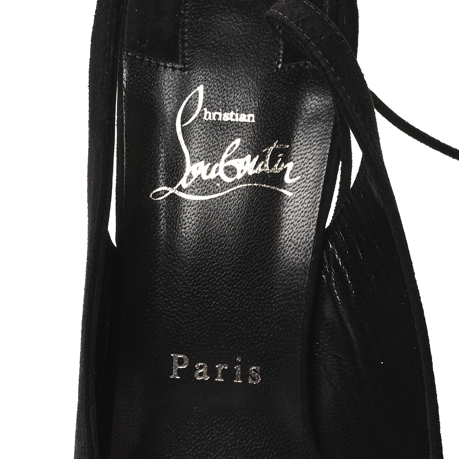 Christian Louboutin Veau Velours Lace Up NVP 120 Peep Toe Pump 39.5 Black 7 of 8