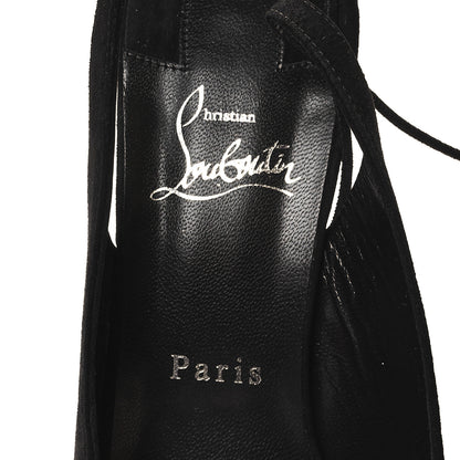 Christian Louboutin Veau Velours Lace Up NVP 120 Peep Toe Pump 39.5 Black 7 of 8
