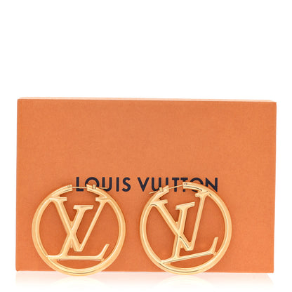 Louis Vuitton Metal Louise Hoop Earrings Gold 5 of 5