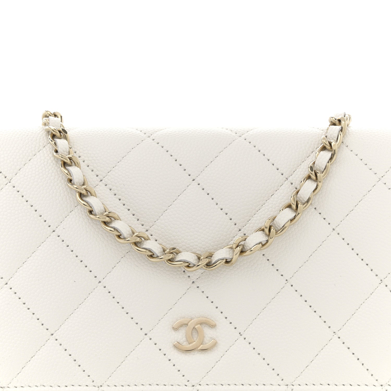 Chanel Caviar Quilted Wallet on Chain WOC White 8 of 11