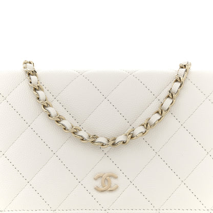 Chanel Caviar Quilted Wallet on Chain WOC White 8 of 11