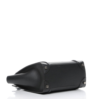 Celine Drummed Calfskin Micro Luggage Black 4 of 7