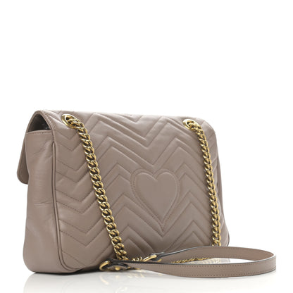 Gucci Calfskin Matelasse Medium GG Marmont Shoulder Bag Porcelain Rose 3 of 16