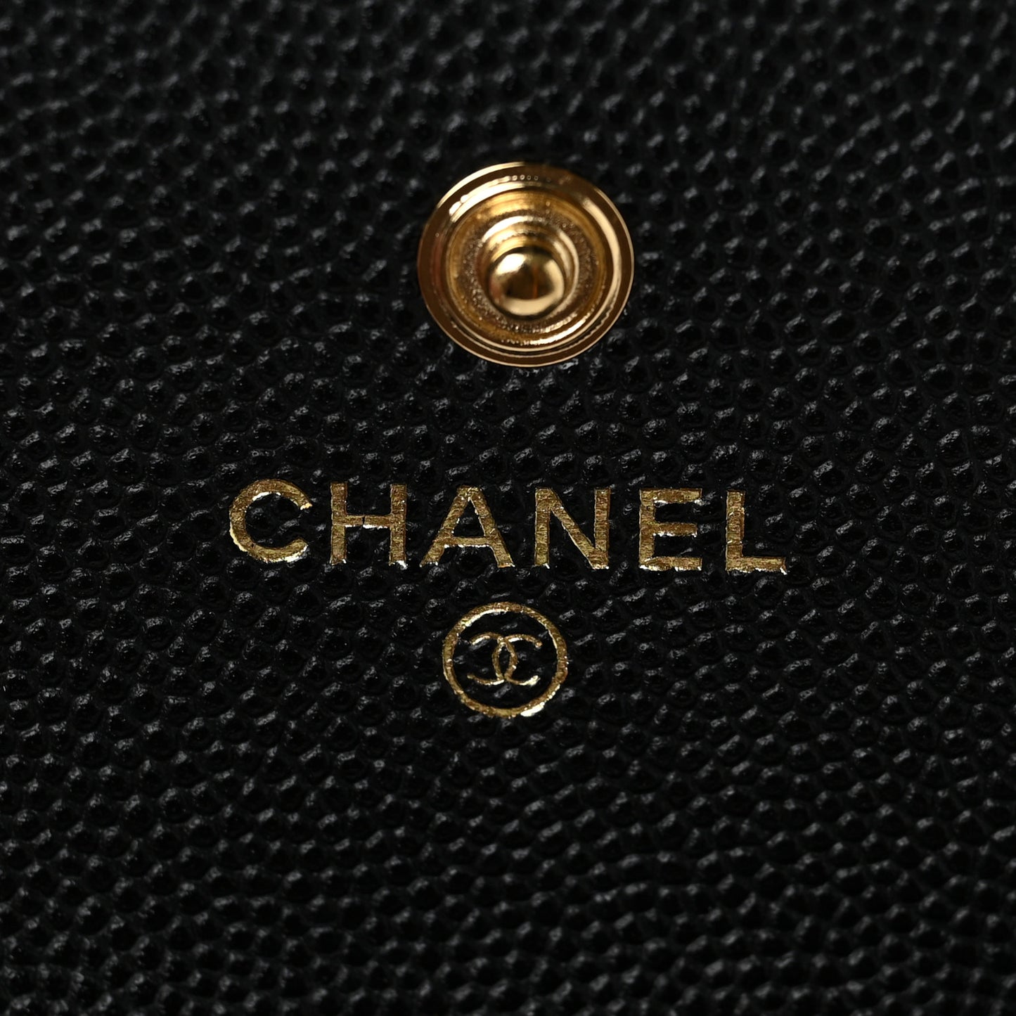 Caviar Quilted Enamel Coco Casino Flap Card Holder Wallet Black