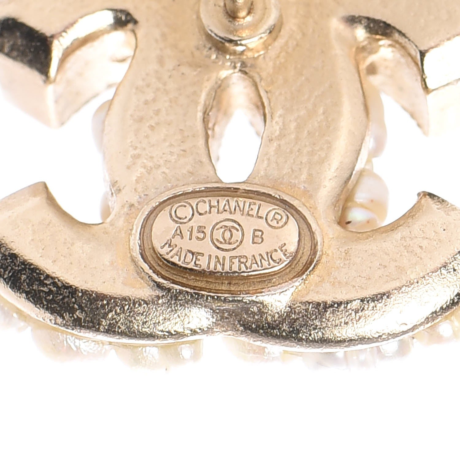 Chanel Pearl CC Earrings Light Gold 4 of 10