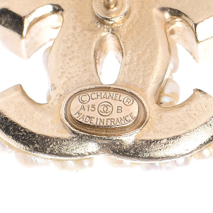 Chanel Pearl CC Earrings Light Gold 4 of 10