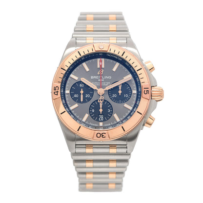 Breitling Stainless Steel 18K Rose Gold 42mm Chronomat B01 Automatic Watch Grey UB0134 1 of 6