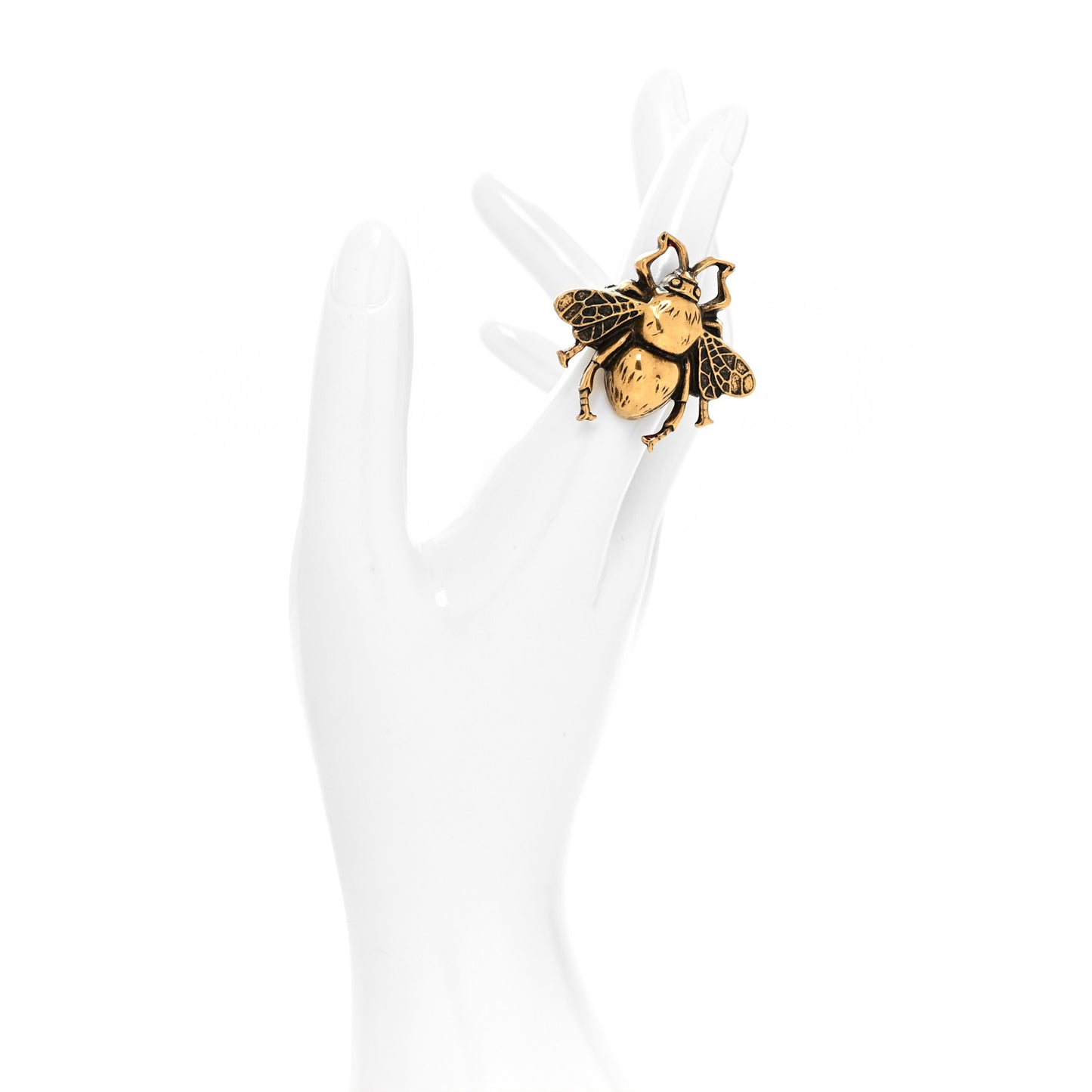 Metal Enamel Bee Ring S Aged Gold