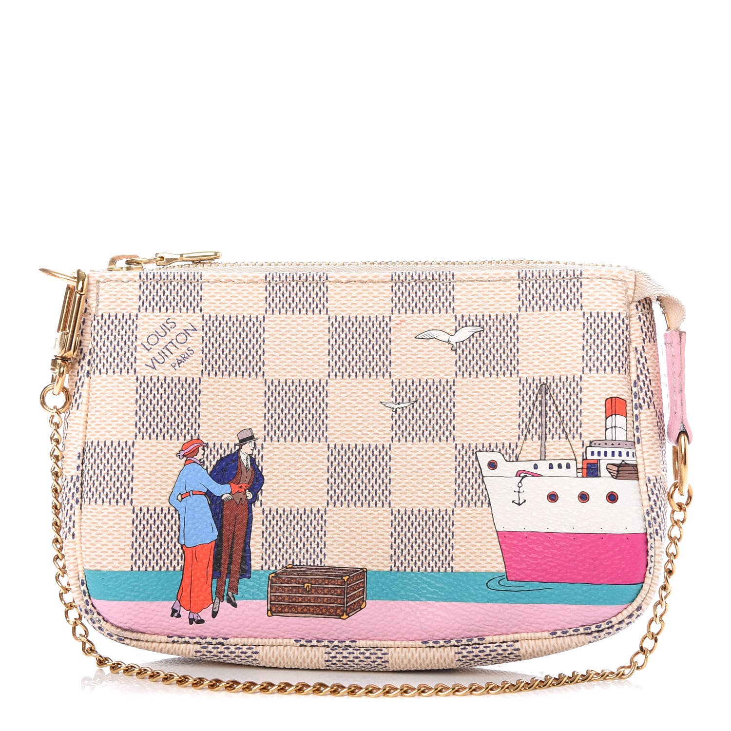 Louis Vuitton Damier Azur 2016 Christmas Animation Mini Pochette Accessories 1 of 7