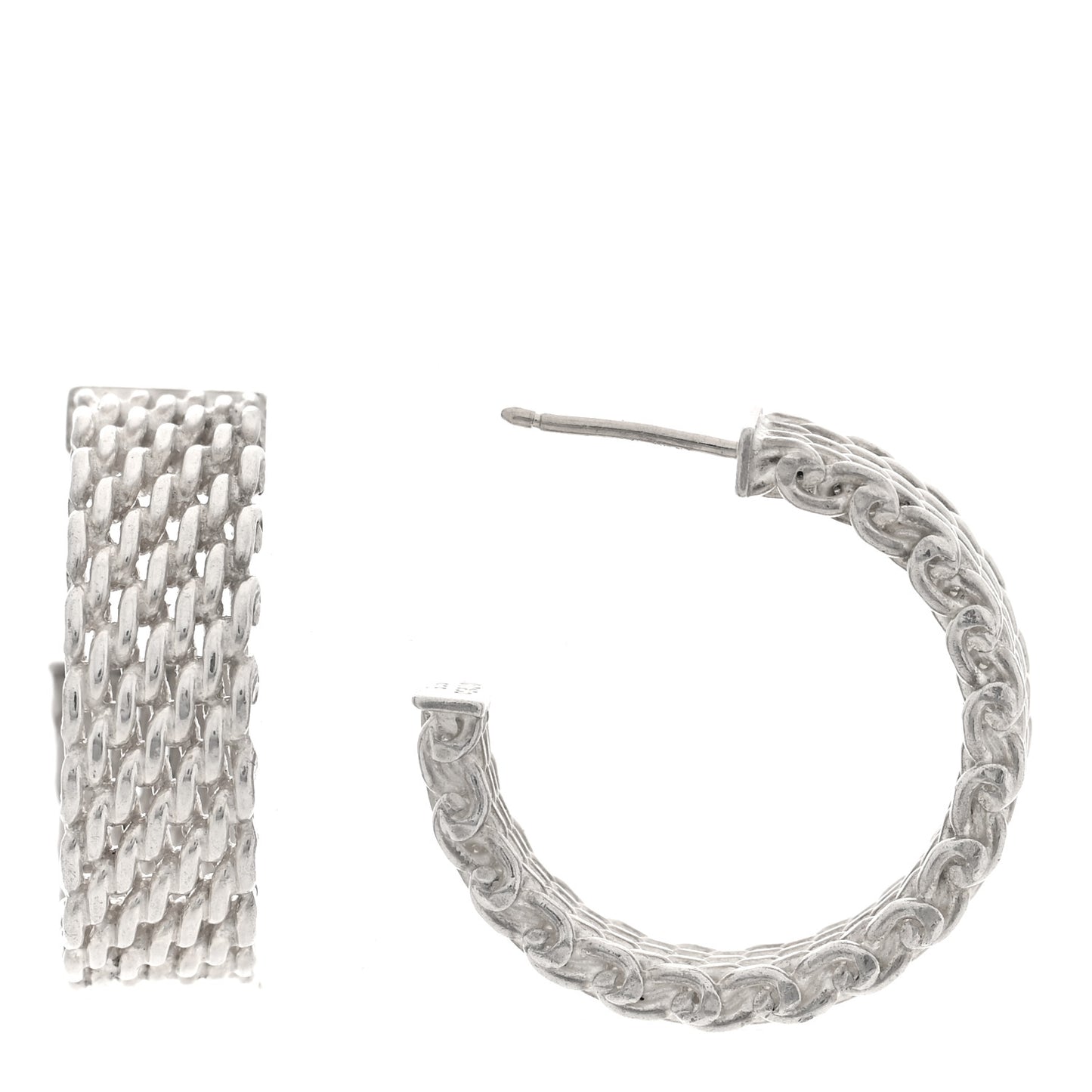 Sterling Silver Wide Somerset Hoop Earrings