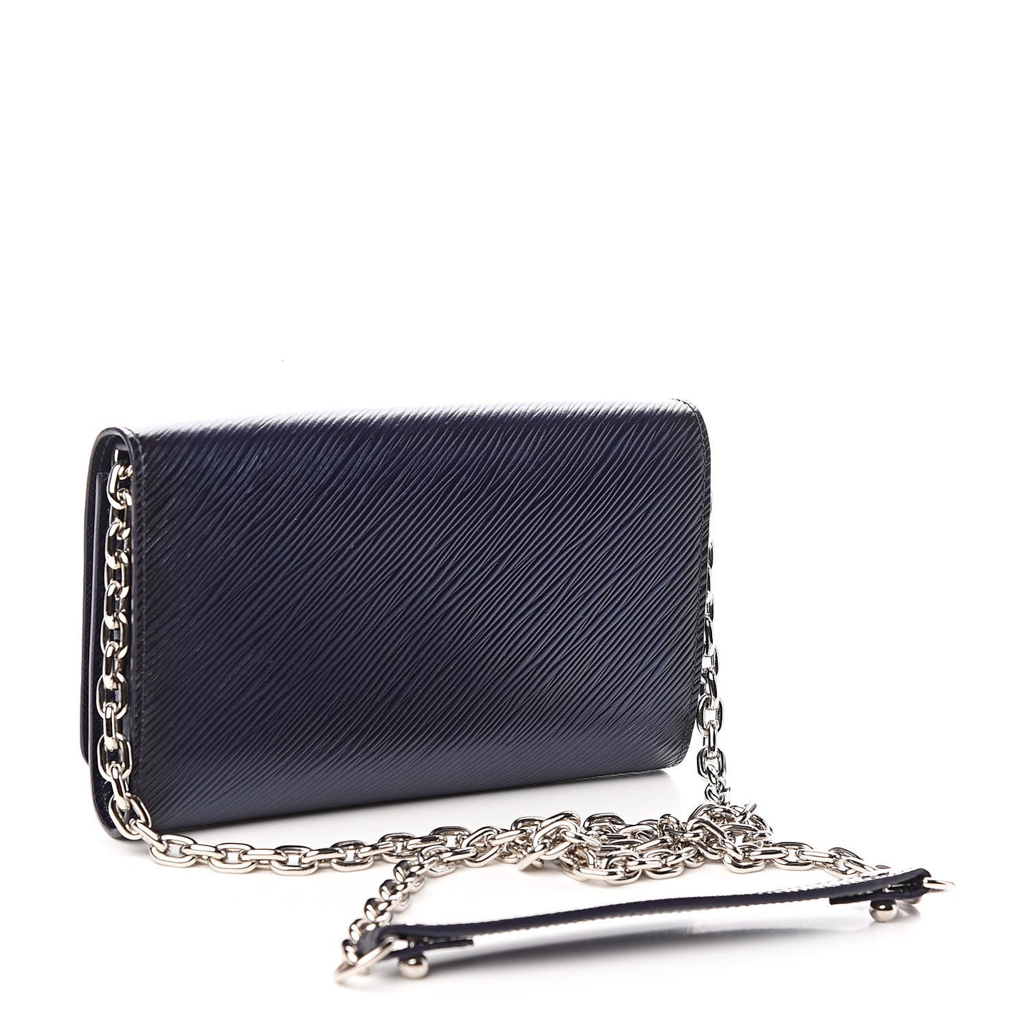 Epi Sequins Flame Twist Chain Wallet Blue Nuit