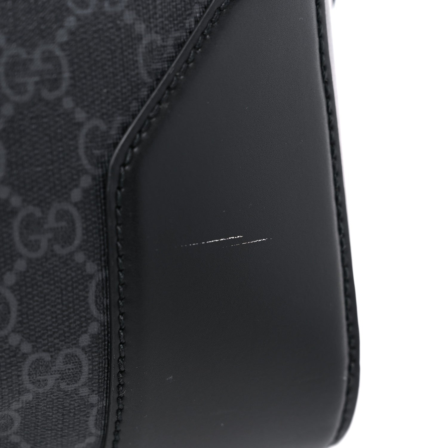 Gucci Soft GG Supreme Monogram Appia Calfskin Web Large Carry On Duffle Bag Black Grey 10 of 10