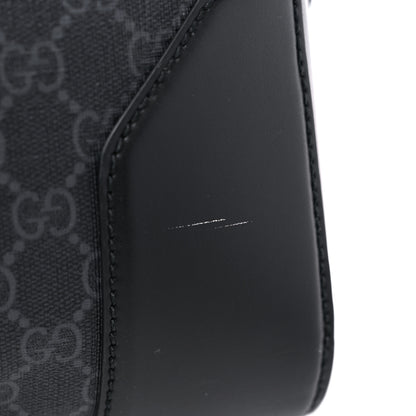 Gucci Soft GG Supreme Monogram Appia Calfskin Web Large Carry On Duffle Bag Black Grey 10 of 10