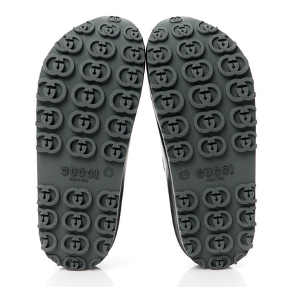 Gucci Soft Rubber Womens Interlocking G Platform 42mm Slide Sandals 38 Black 5 of 9