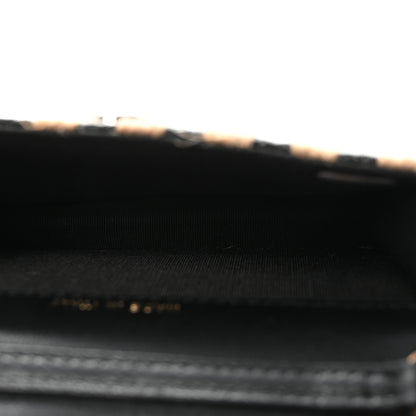 Chanel Raffia Jute Striped Belt Bag Black Beige 5 of 12