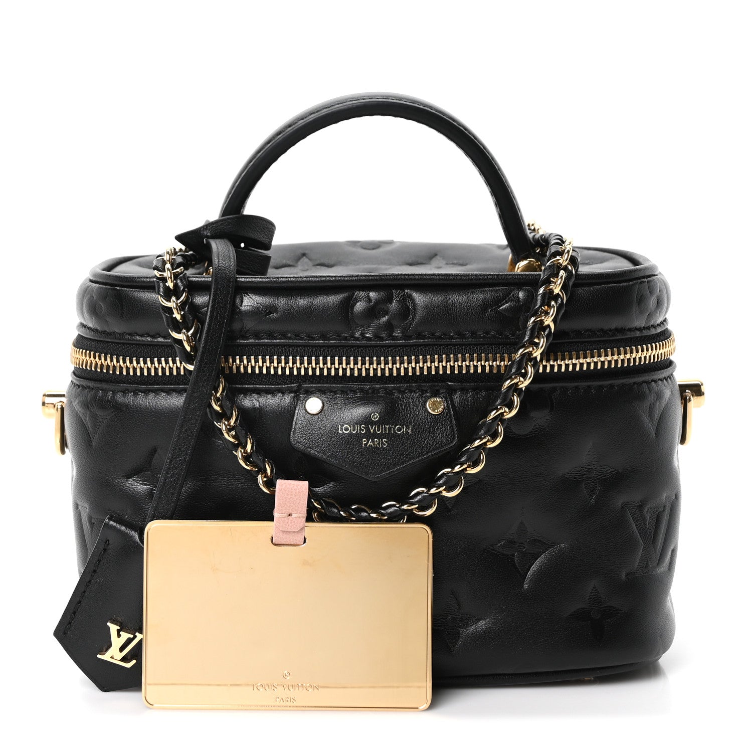 Louis Vuitton Lambskin Monogram Coussin Vanity PM Black 2 of 10