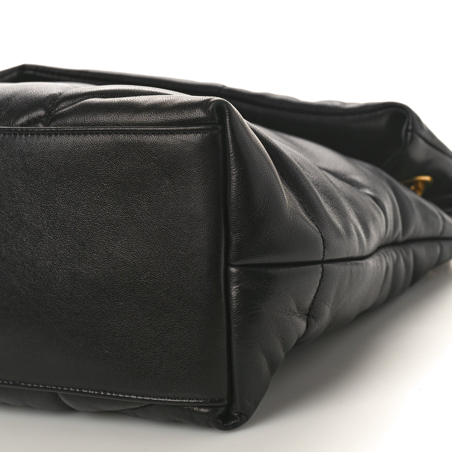 Saint Laurent Lambskin Quilted Medium Loulou Puffer Monogram Chain Satchel Black 8 of 8