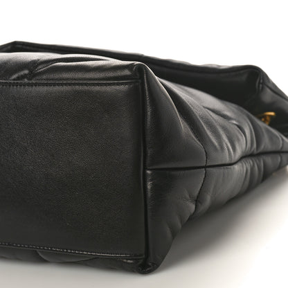 Saint Laurent Lambskin Quilted Medium Loulou Puffer Monogram Chain Satchel Black 8 of 8