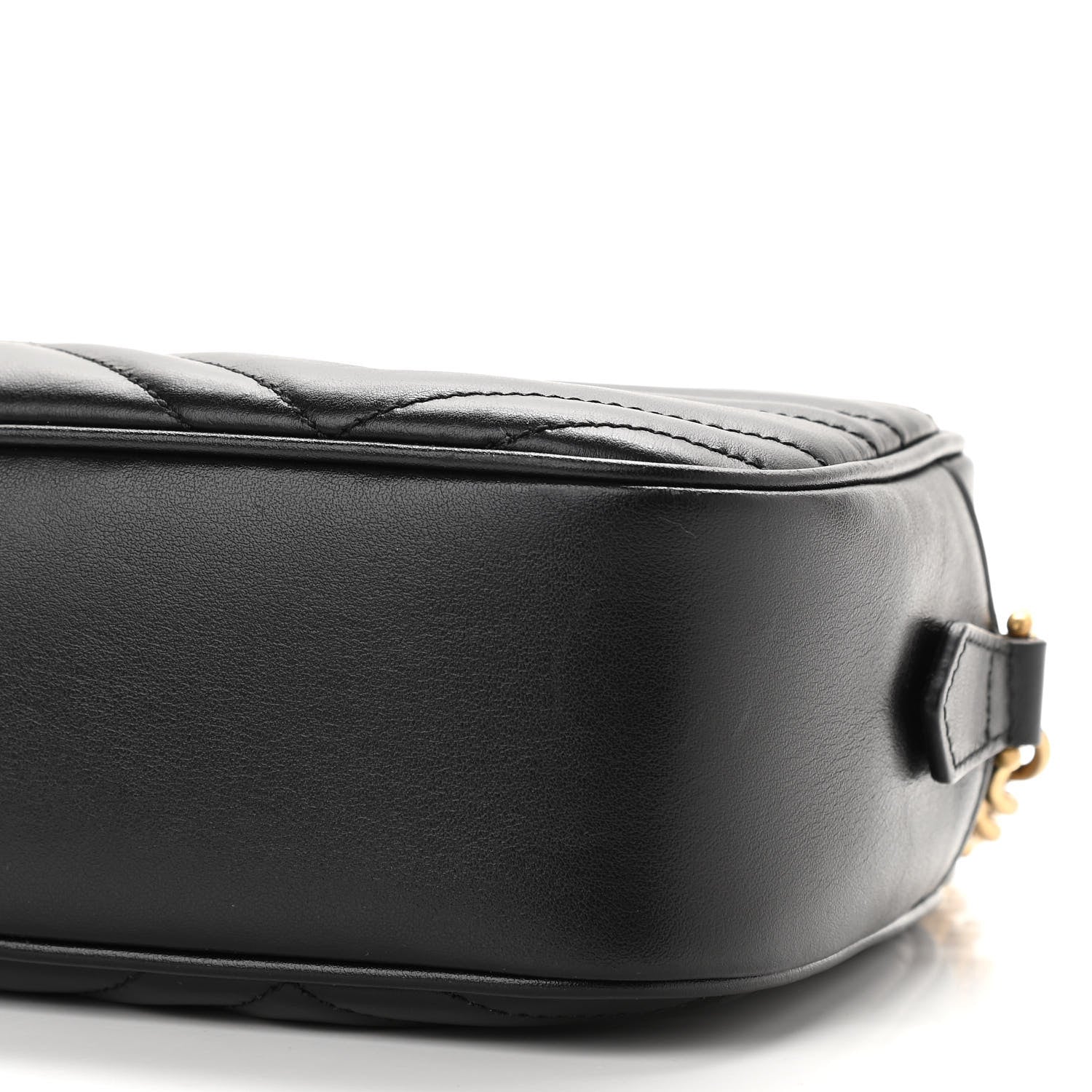 Gucci Calfskin Matelasse Small GG Marmont Chain Shoulder Bag Black 10 of 11
