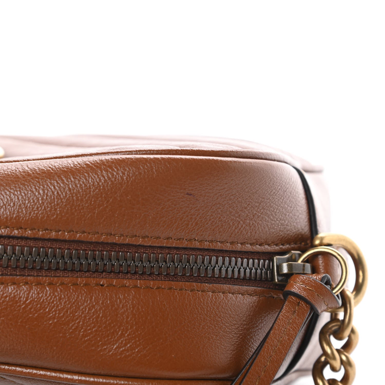 Gucci Glazed Calfskin Matelasse Diagonal Small GG Marmont Chain Shoulder Bag Cuir 12 of 12