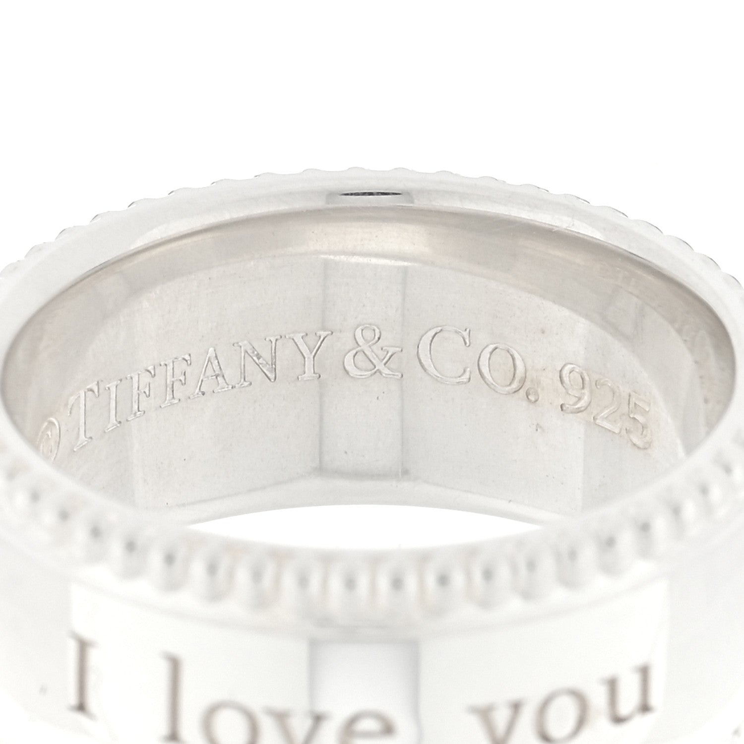 Tiffany Sterling Silver Milgrain I Love You Band Ring 47 4 4 of 4