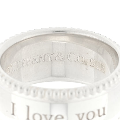 Tiffany Sterling Silver Milgrain I Love You Band Ring 47 4 4 of 4