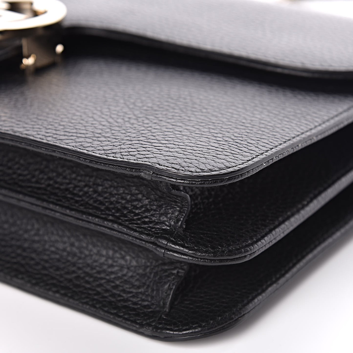 Dollar Calfskin Interlocking G Shoulder Bag Black