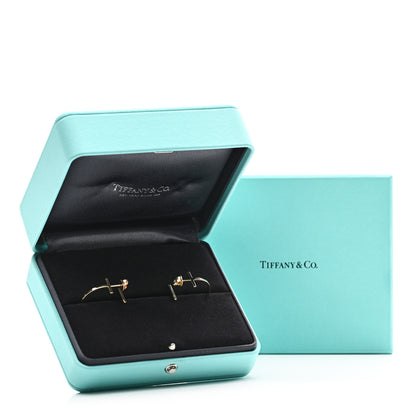 Tiffany 18K Yellow Gold Medium T Wire Hoop Earrings 6 of 6