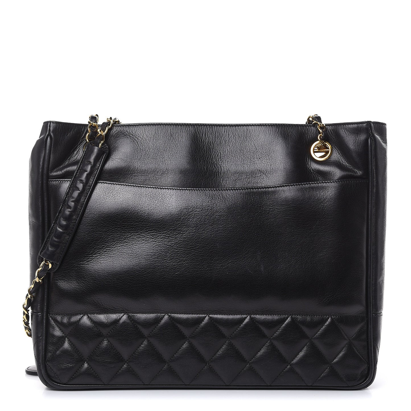Lambskin Quilted Shoulder Bag Black