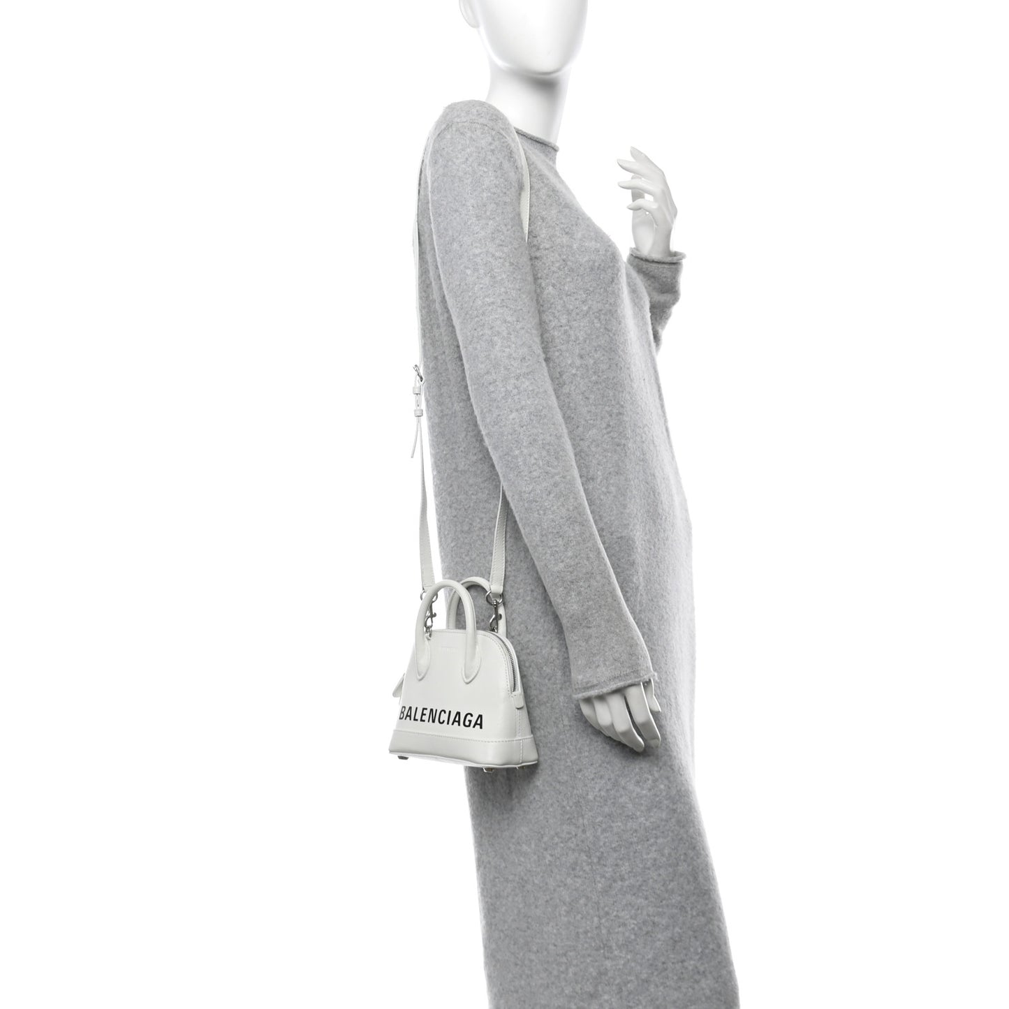 Grained Calfskin XXS Ville Top Handle Bag White Black