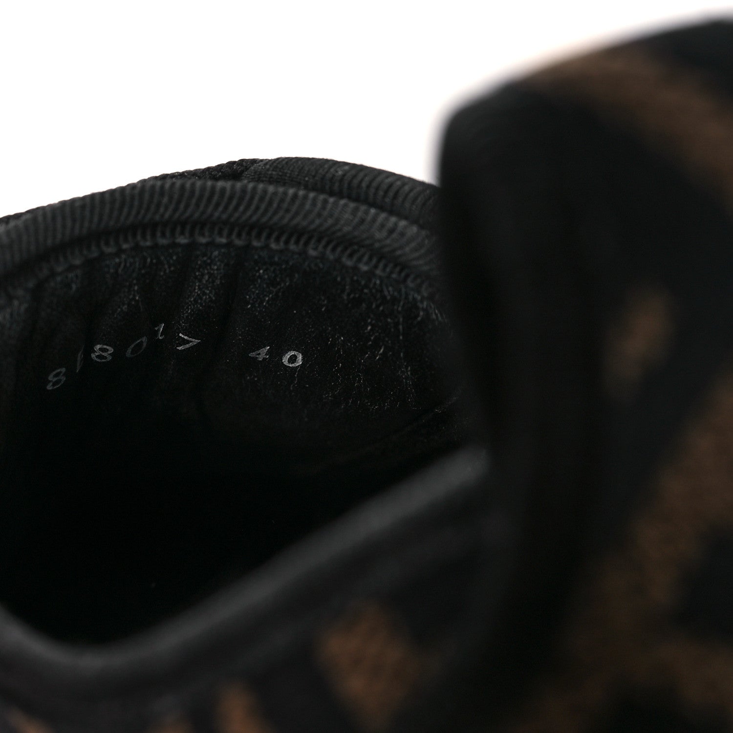 Fendi Fabric FF Micro-Perforated Rise Low Top Sneakers 40 Tobacco Black 8 of 9