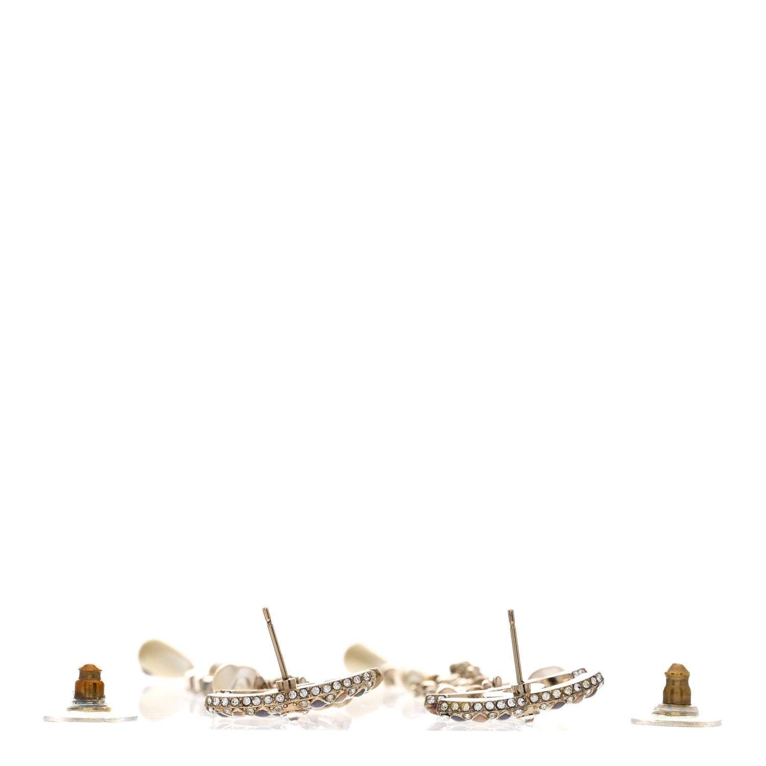 Chanel Crystal Pearl CC Chain Drop Earrings Multicolor 3 of 5