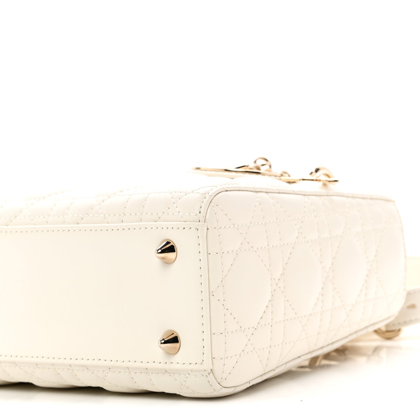 Lambskin Cannage Small Lucky Badges My Lady Dior White