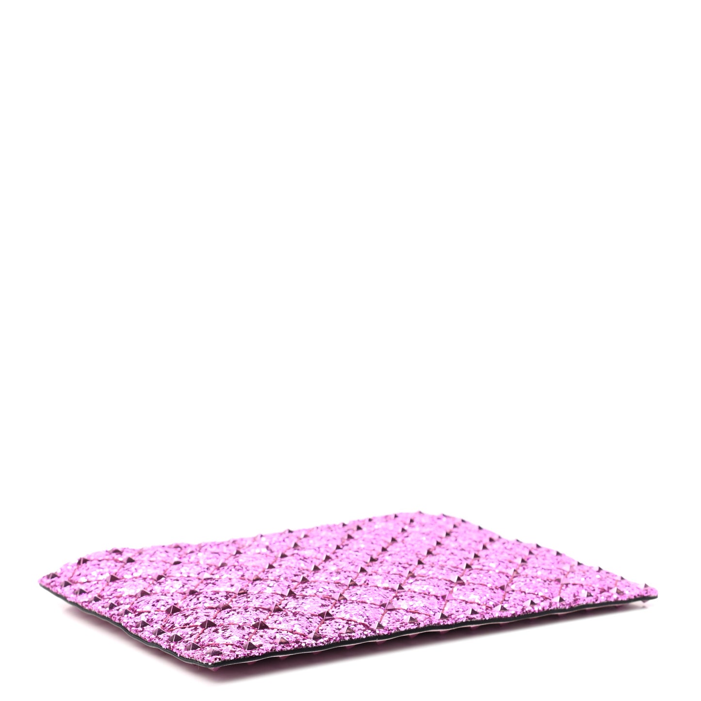 Glitter Rockstud Spike Zip Pouch Water Lilac