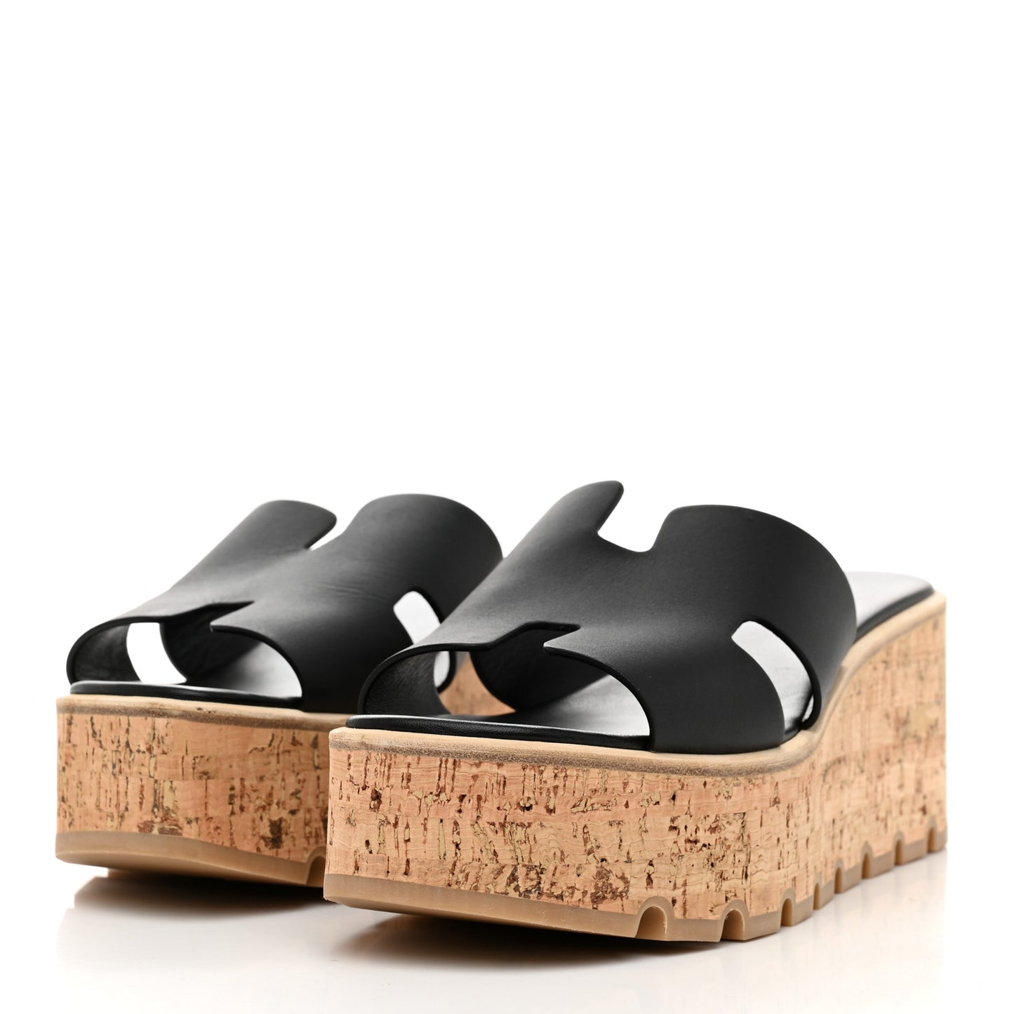 Calfskin Cork Eze 30 Sandals 41 Black