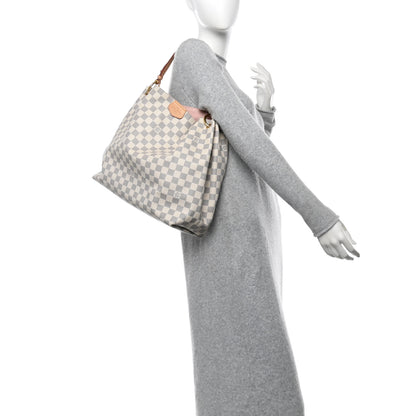 Louis Vuitton Damier Azur Graceful MM Rose Ballerine 2 of 9