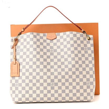 Louis Vuitton Damier Azur Graceful MM Rose Ballerine 9 of 9