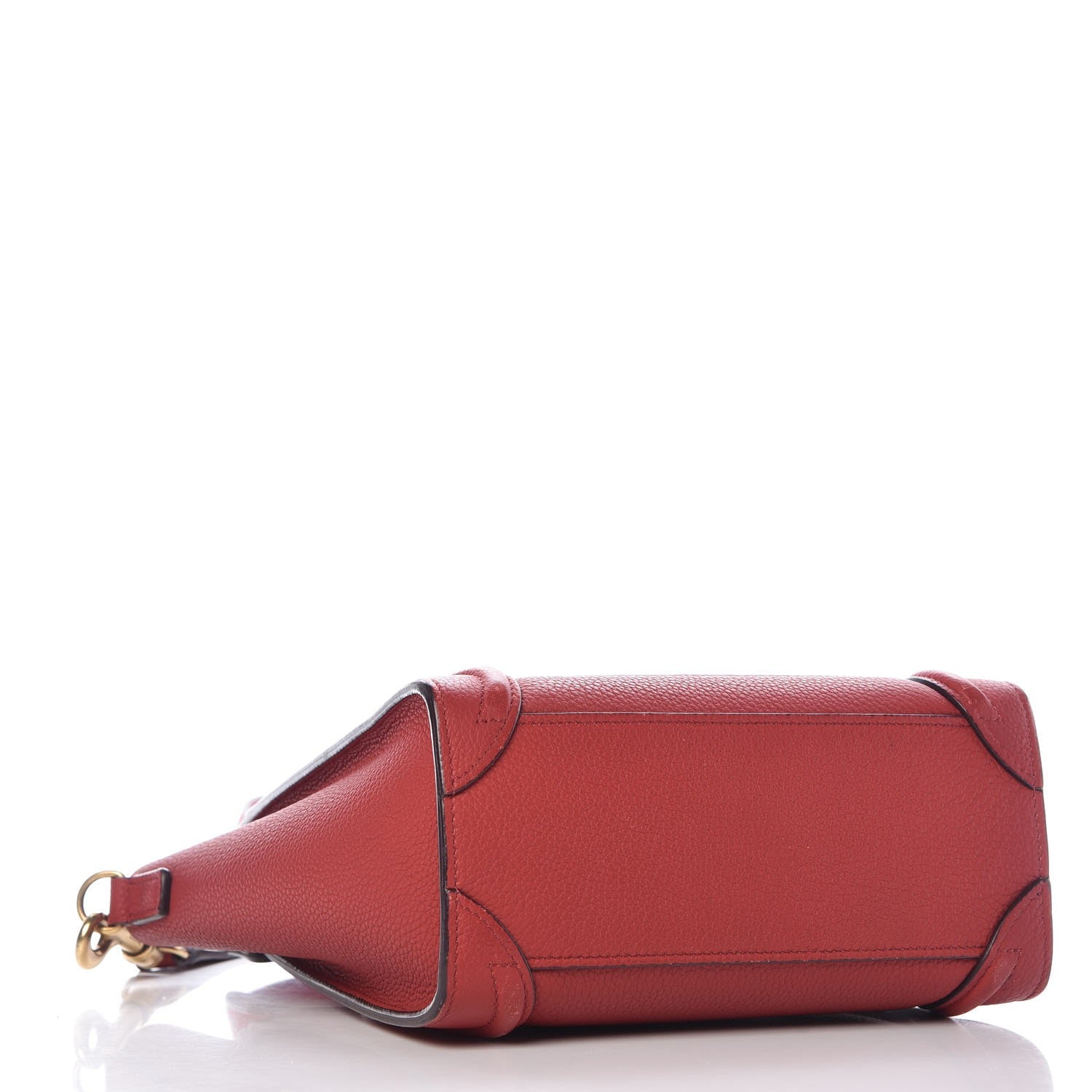 Celine Drummed Calfskin Nano Luggage Coquelicot 4 of 16