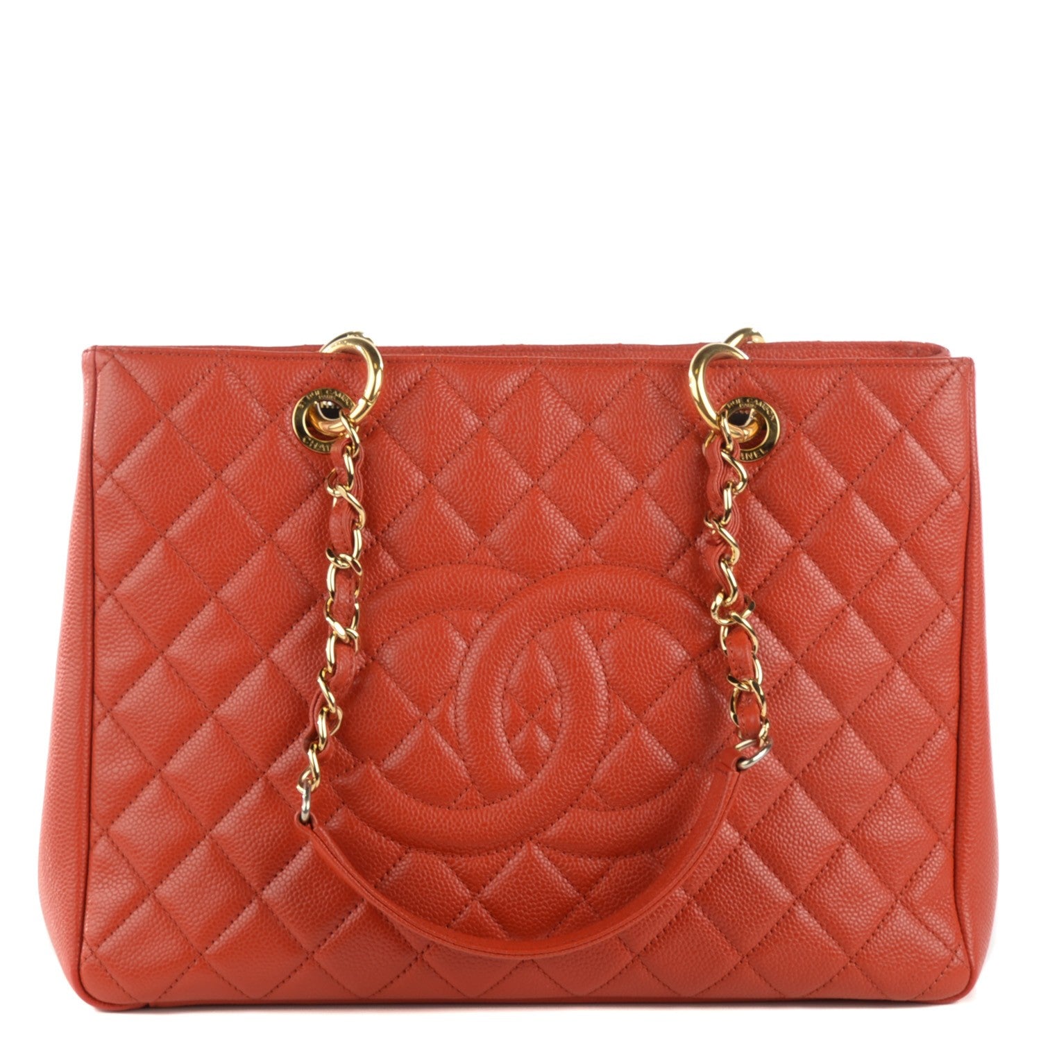 Chanel Caviar Quilted Grand Shopping Tote GST Red 1 of 7