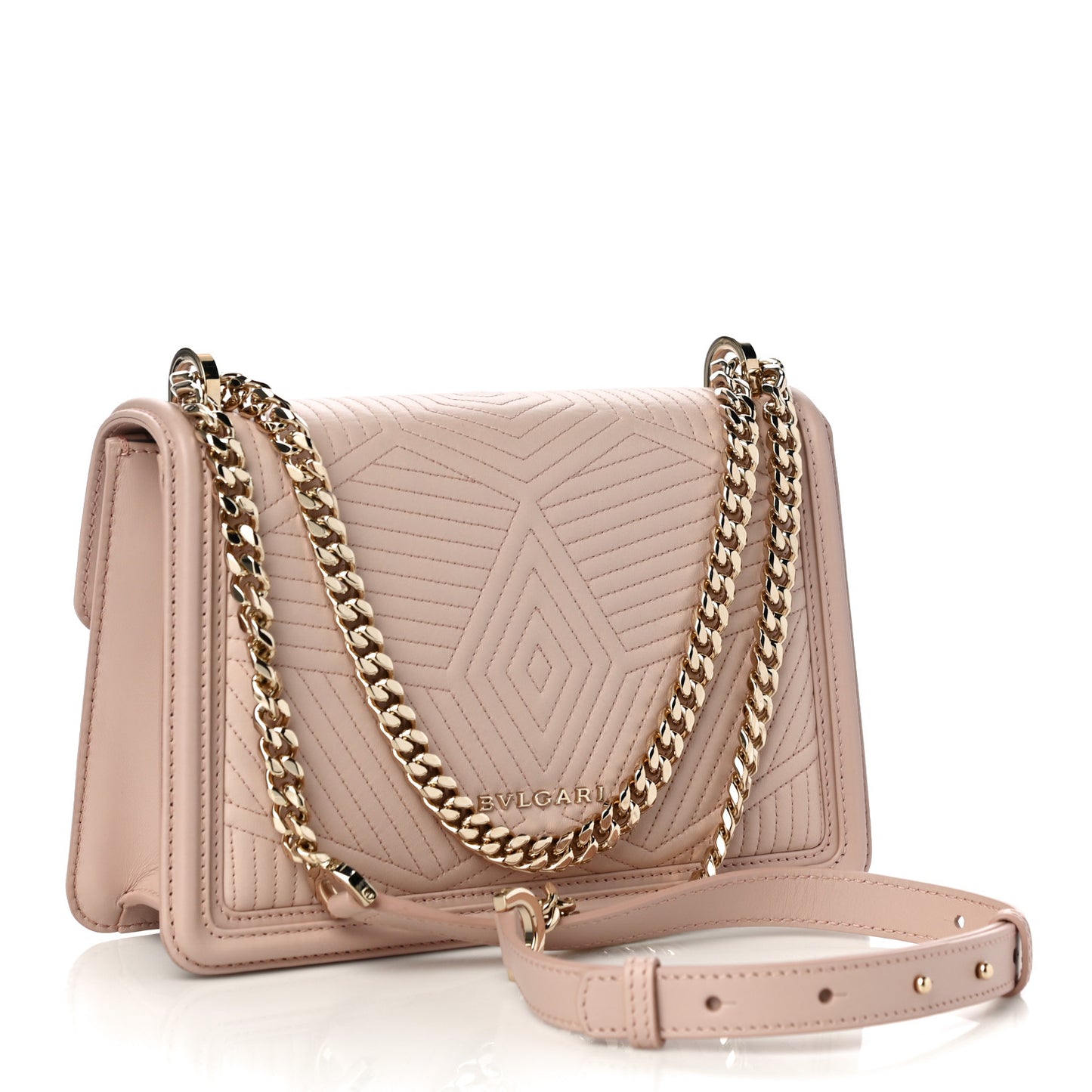 Nappa Quilted Calfskin Serpenti Forever Diamond Blast Shoulder Bag Crystal Rose