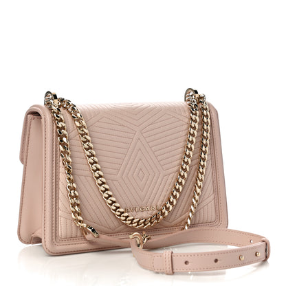 Bulgari Nappa Quilted Calfskin Serpenti Forever Diamond Blast Shoulder Bag Crystal Rose 3 of 10